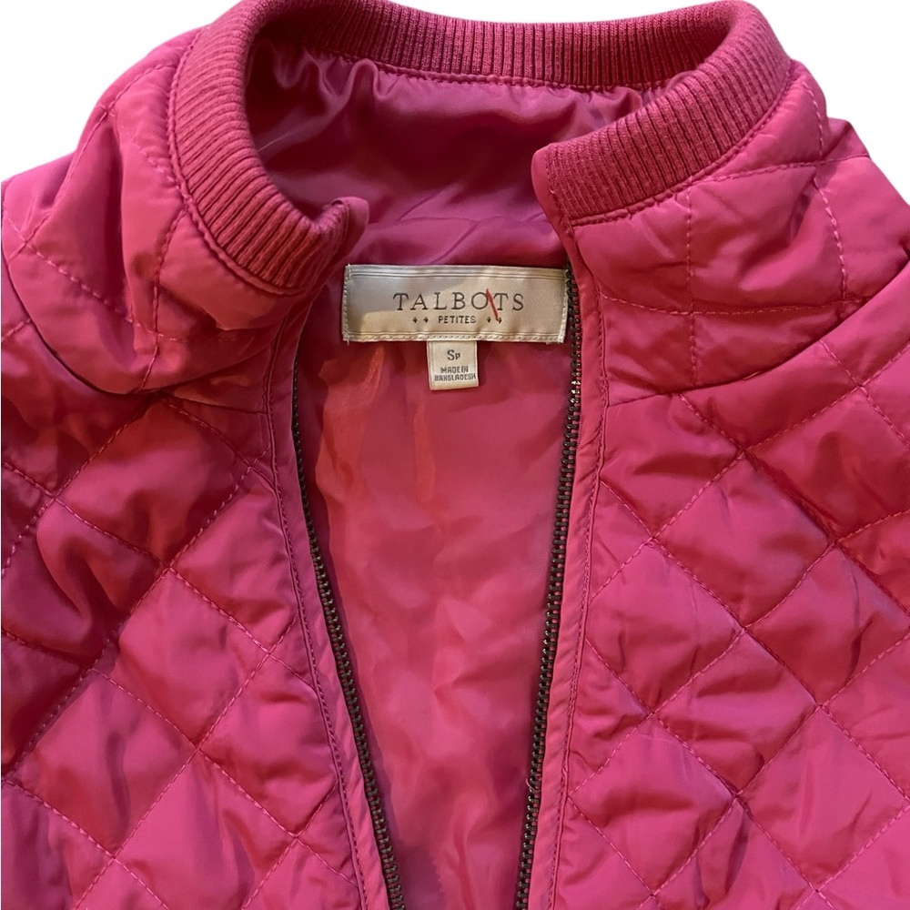 Talbots Hot Pink Quilted Vest Size S/M - Picture 5 of 7